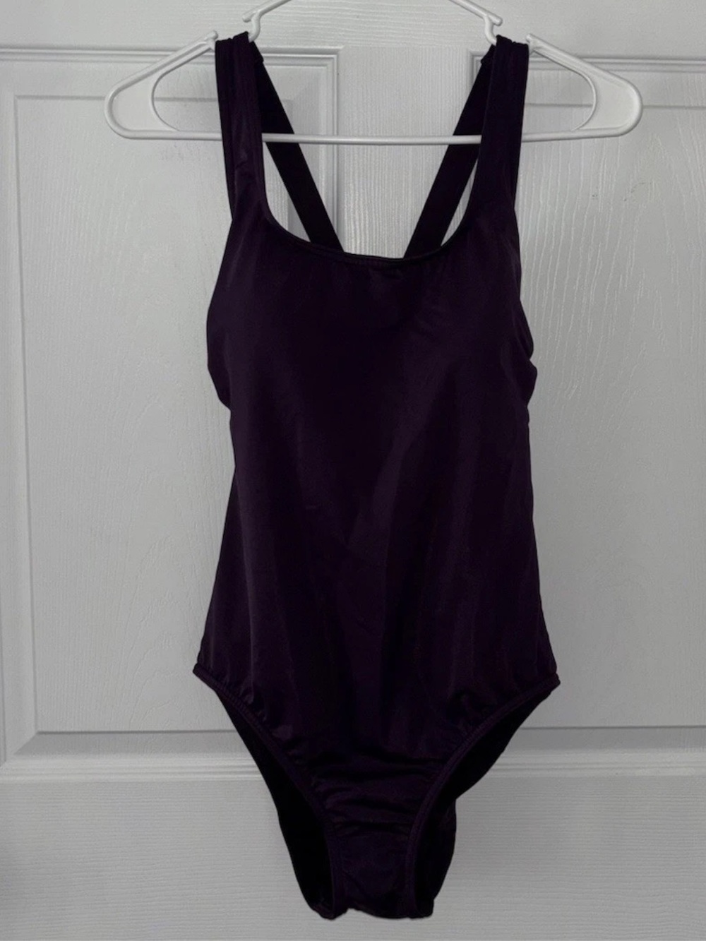 New Lands’ End One Piece Swimsuit Women’s 12P 12 Petite Purple Swim Bathing Suit